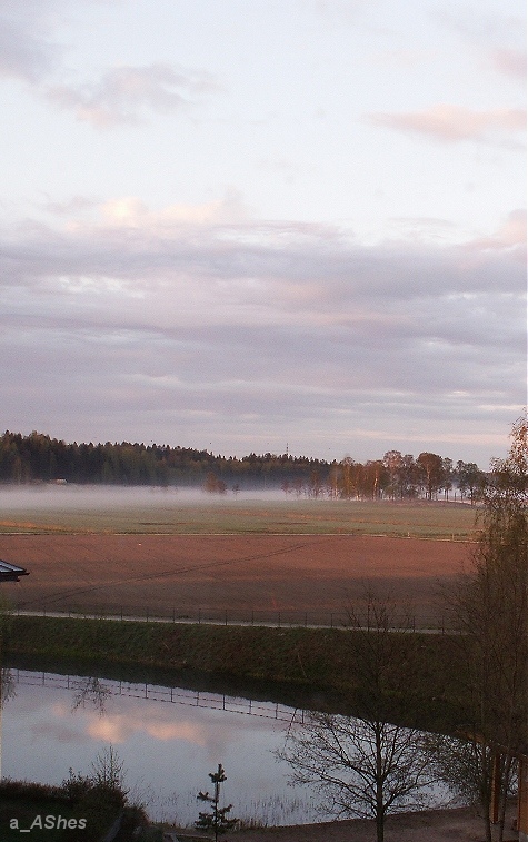 фото "Утро слегка туманное  Slightly foggy morning" метки: пейзаж, закат, облака