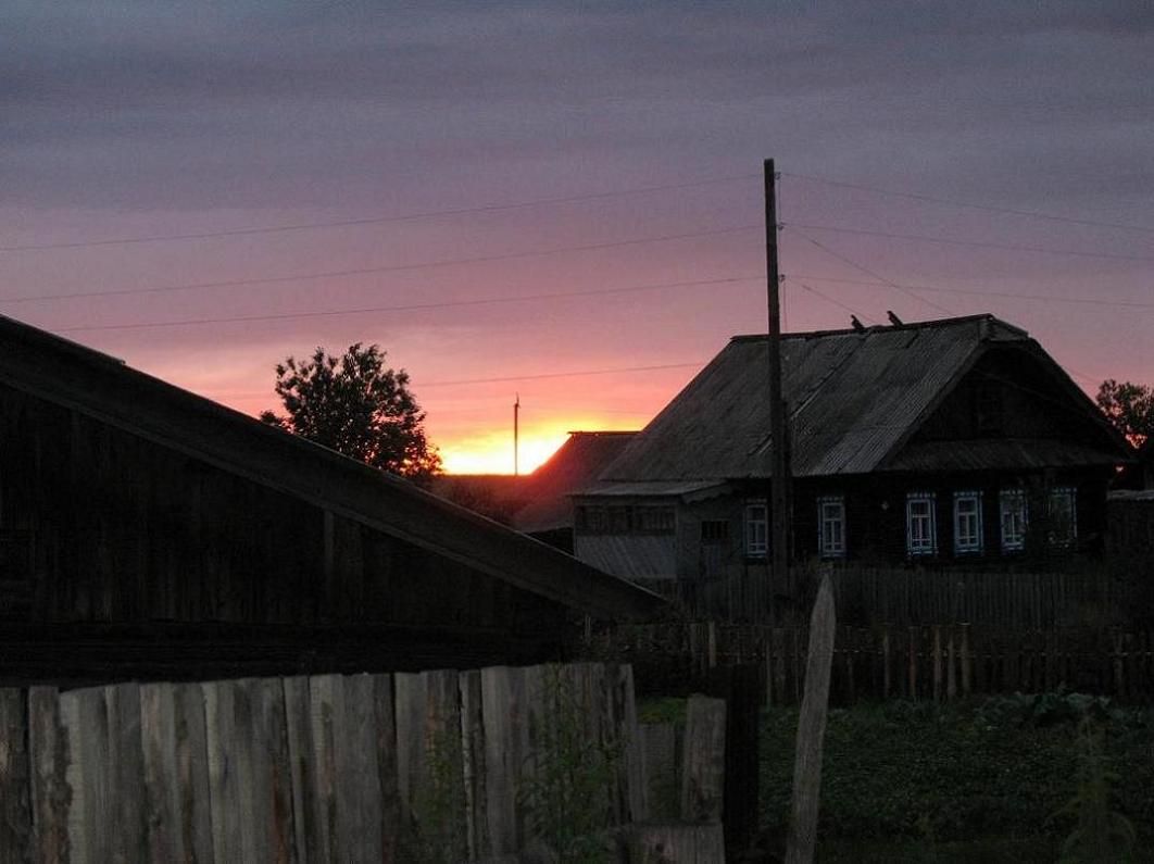 фото "закат в деревне" метки: пейзаж, закат