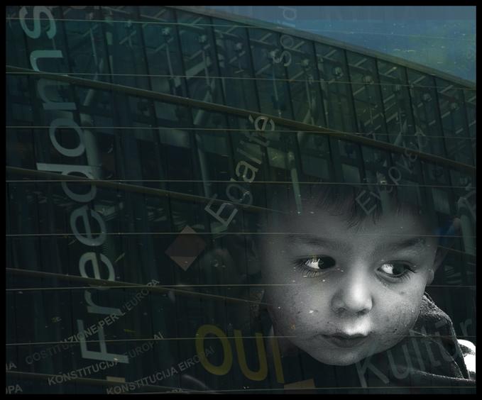 photo "Eurosceptic" tags: montage, portrait, children