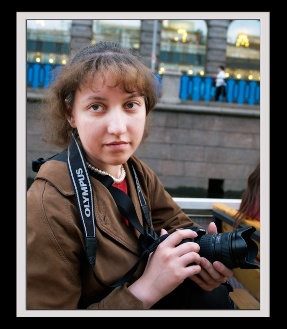 photo "*** (Portrait with camera)" tags: portrait, woman