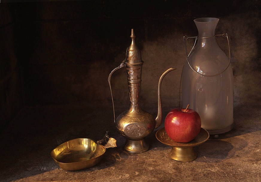 photo "Apple ,glass and metal." tags: still life, 