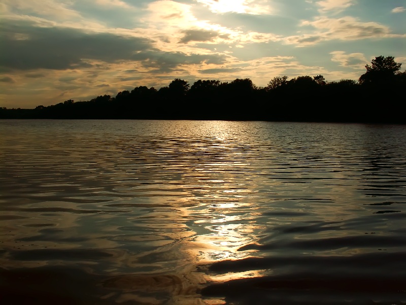 photo "The liquid bronze" tags: landscape, sunset, water