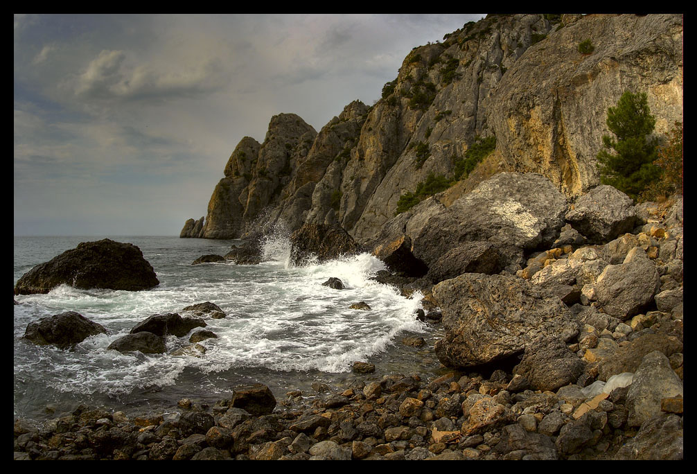 photo "Evening at the sea" tags: landscape, mountains, water