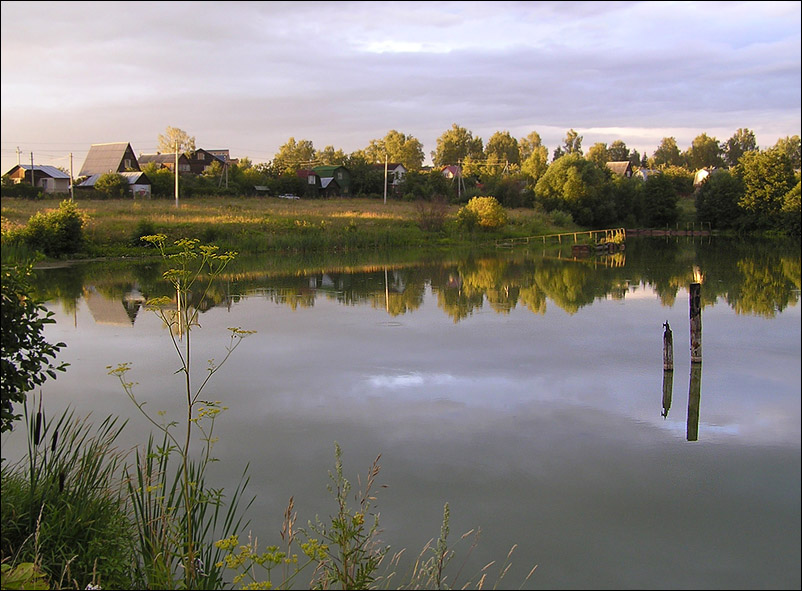 photo "Solar evening with drops of a rain." tags: landscape, water