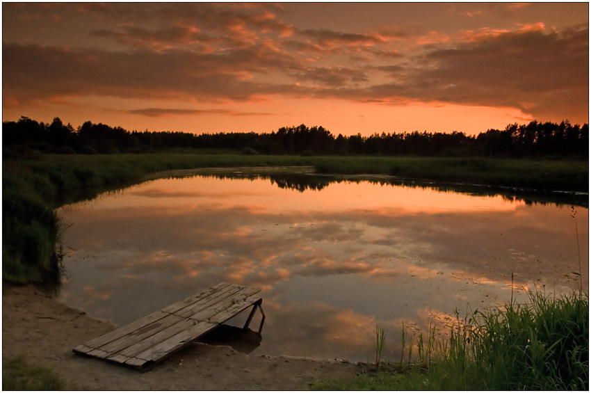 photo "Small bridge" tags: landscape, sunset, water