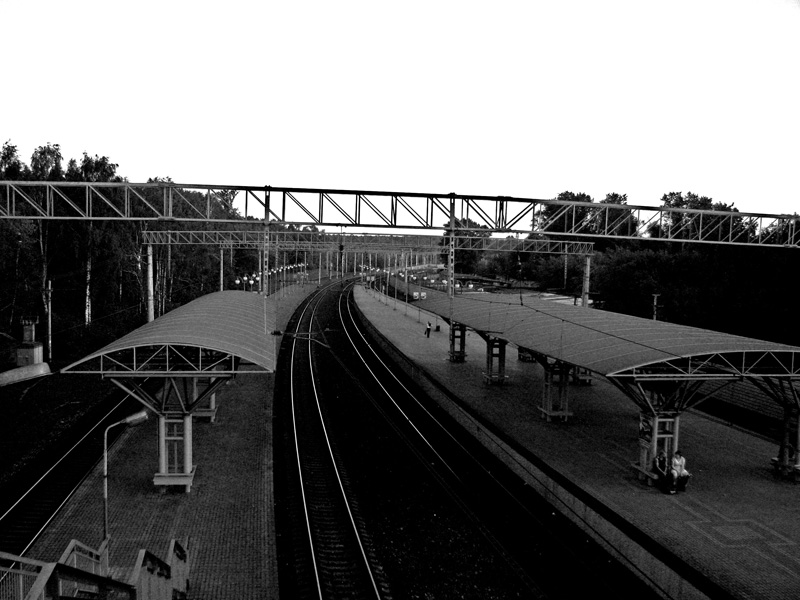 фото "Railroad station" метки: черно-белые, город, 