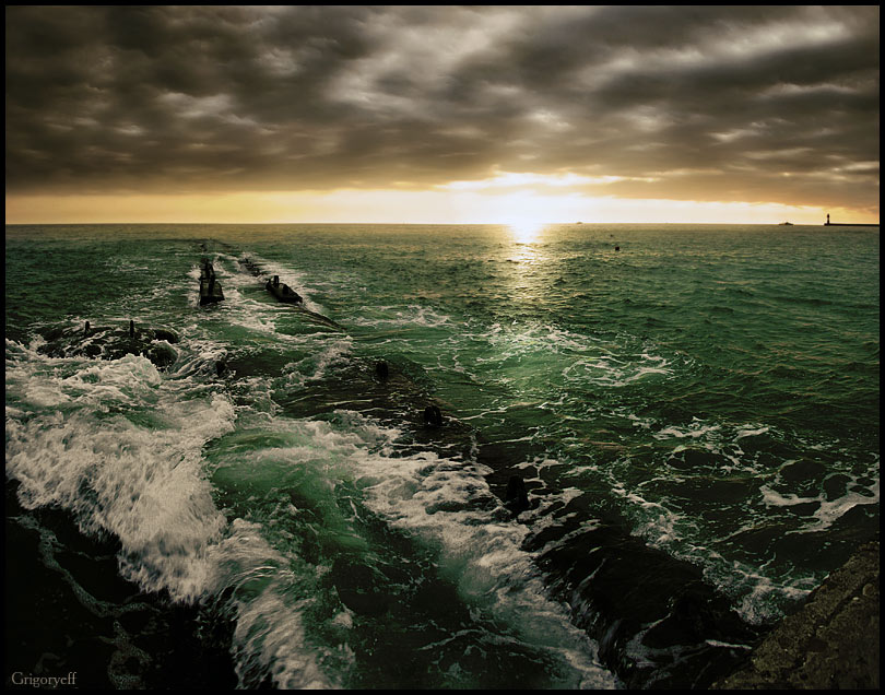 фото "Черное-черное море, черные-черные тучи" метки: пейзаж, закат