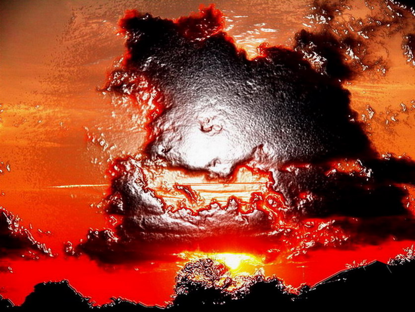 photo "A Sunset Expression" tags: landscape, montage, sunset