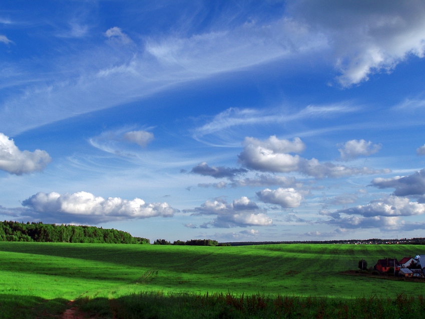 фото "Летний пейзаж с завихрениями" метки: пейзаж, лето, облака
