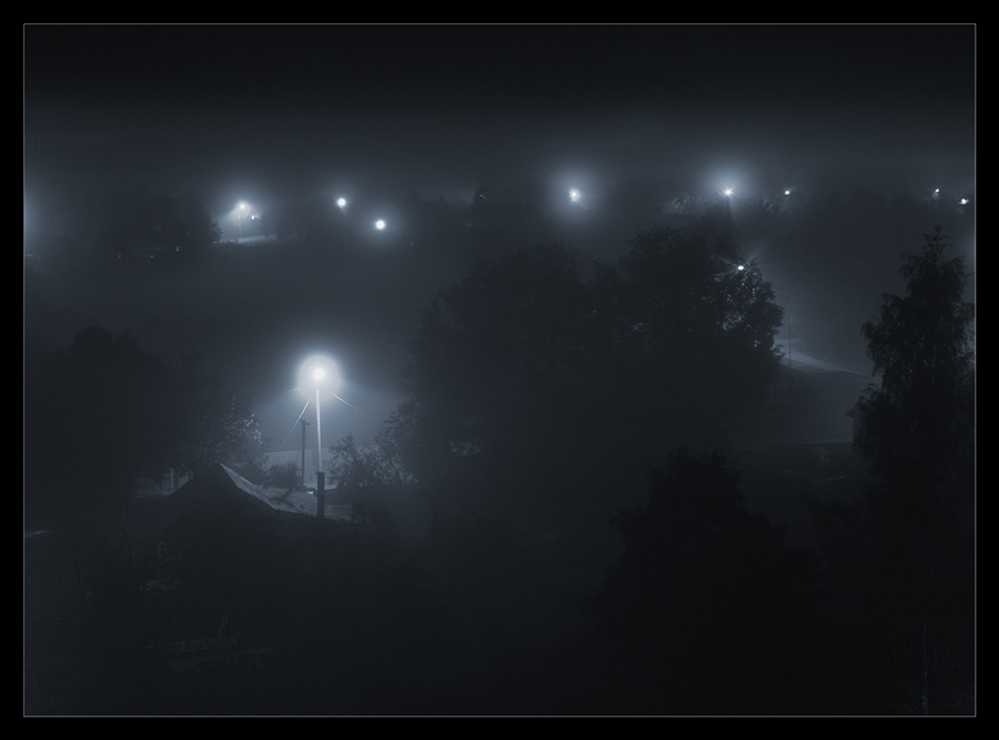 photo "Night...Fog..." tags: landscape, night