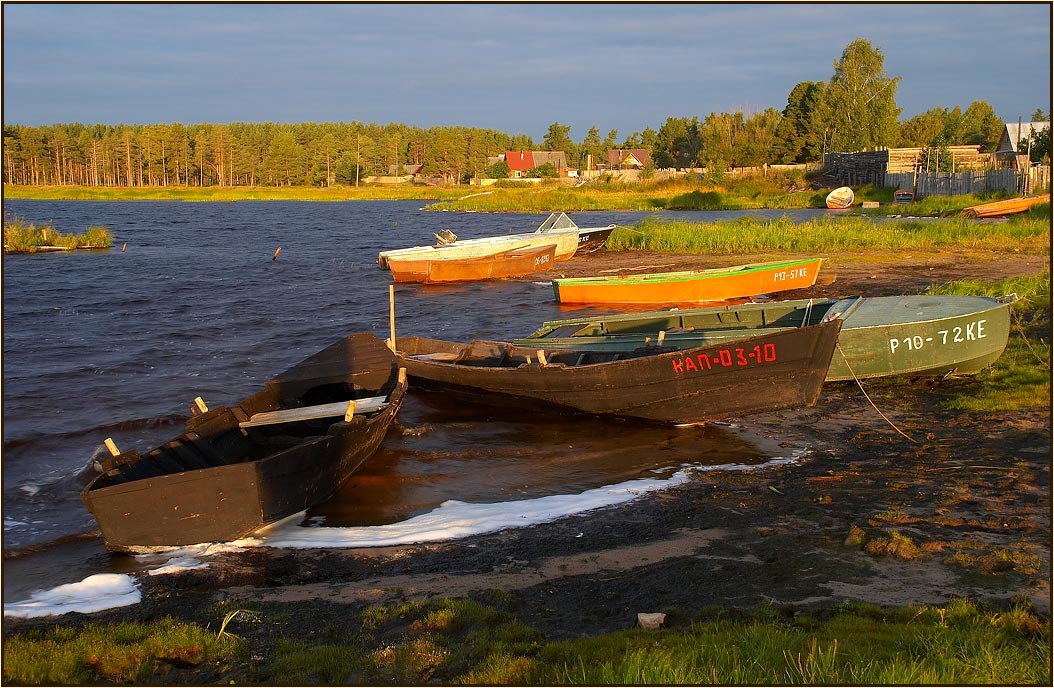 photo "Penorama 5. Landscape with boats/" tags: landscape, autumn, water