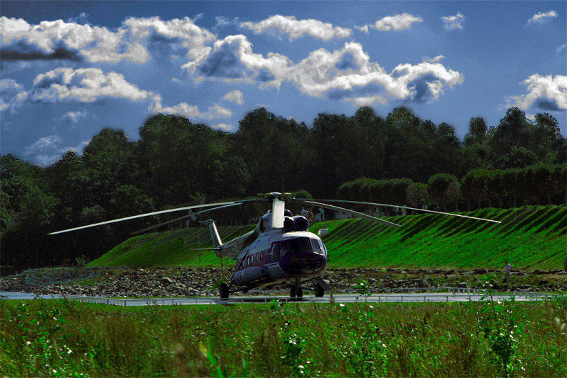 photo "landscape with helicopter" tags: landscape, technics, 