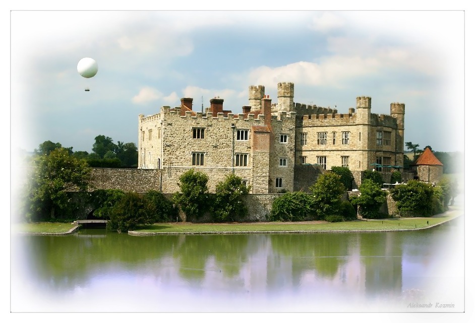 photo "Travel by hot air balloon on the Leeds Castle. Kent.England" tags: travel, landscape, summer