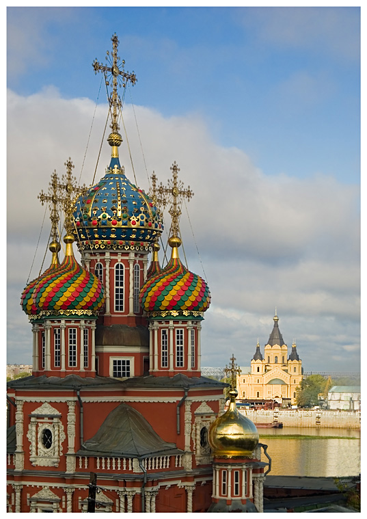 photo "Two churches in Nizhny Novgorod" tags: architecture, landscape, 