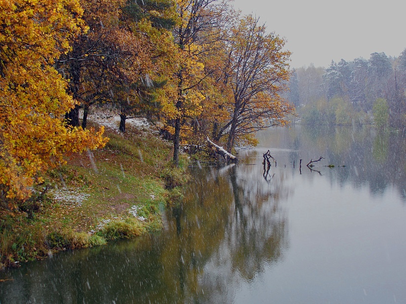 фото "Первый снег (2)" метки: пейзаж, вода, осень