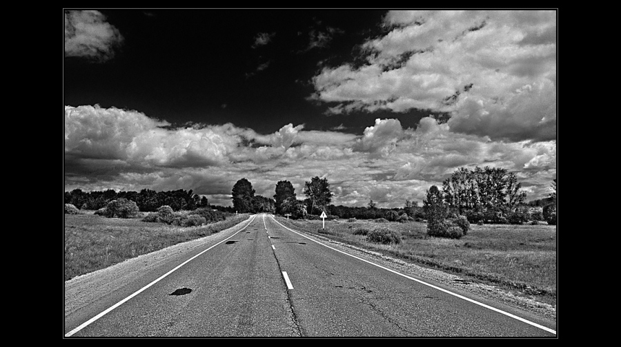 photo "Road" tags: landscape, black&white, 