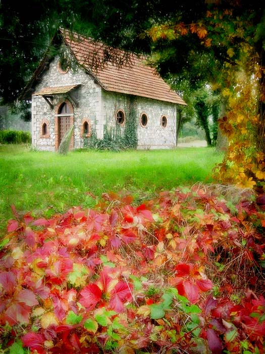 фото "Autumn church" метки: пейзаж, лес