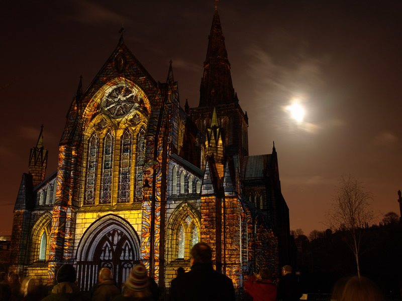 photo "Glasgow Cathedral, Scotland." tags: landscape, architecture, night