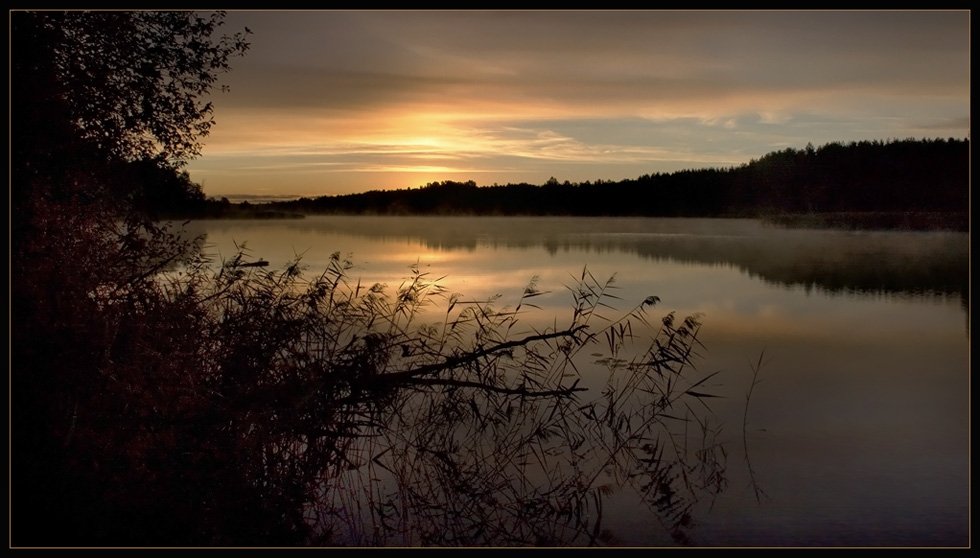 фото "Утро на озере." метки: пейзаж, вода, закат