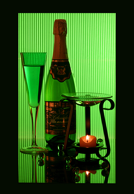 фото "Натюрморт с шампанским и свечой" метки: натюрморт, абстракция, 