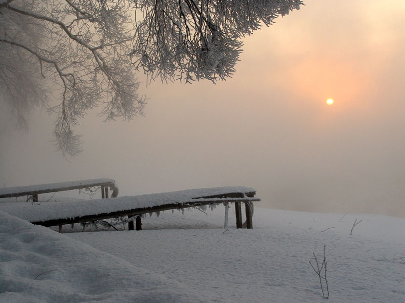 фото "Холодное утро." метки: пейзаж, закат, зима