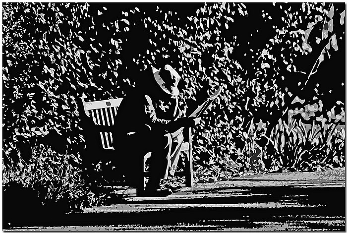 photo "Park Bench Solo" tags: black&white, montage, 