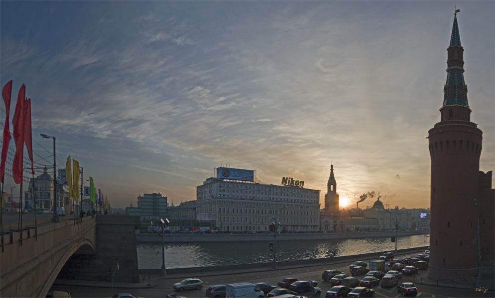 фото "Закат над Замоскворечьем." метки: пейзаж, город, закат