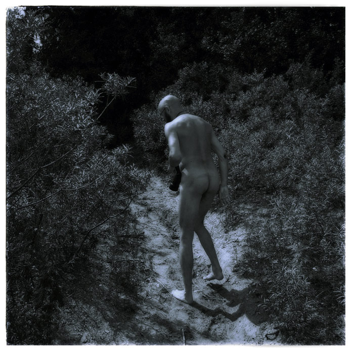 Photo "Lonely Nude Photographer Going on the Lunar Midnight Track"...