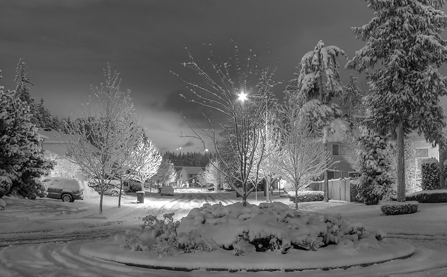 photo "Night before X-mas" tags: landscape, black&white, night