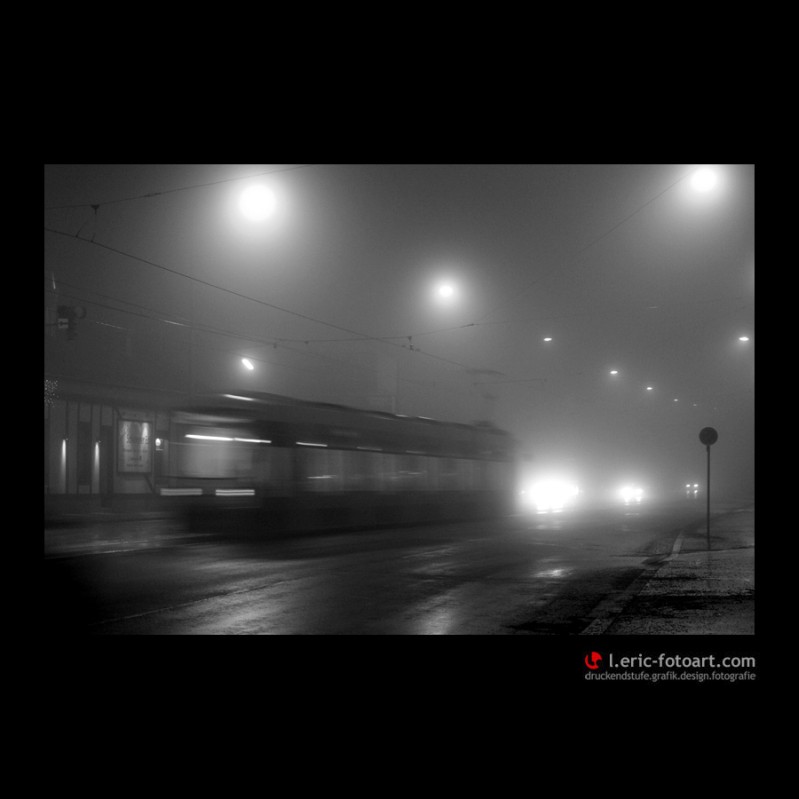 фото "vienna at night - and fog" метки: пейзаж, черно-белые, ночь