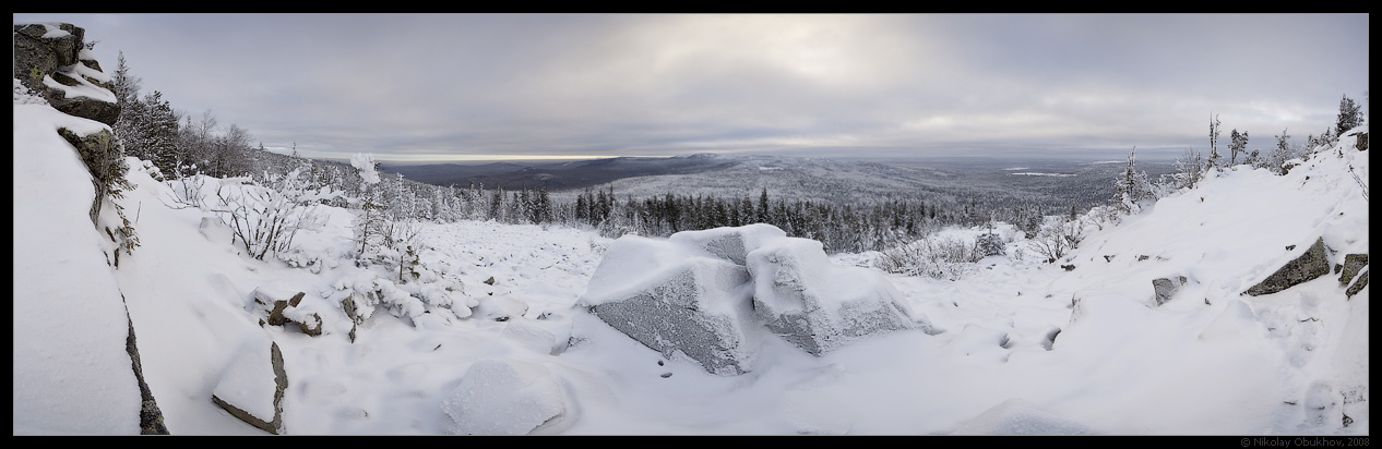 photo "Belaya (White) Mt. / 0184_0018-0026" tags: panoramic, landscape, winter