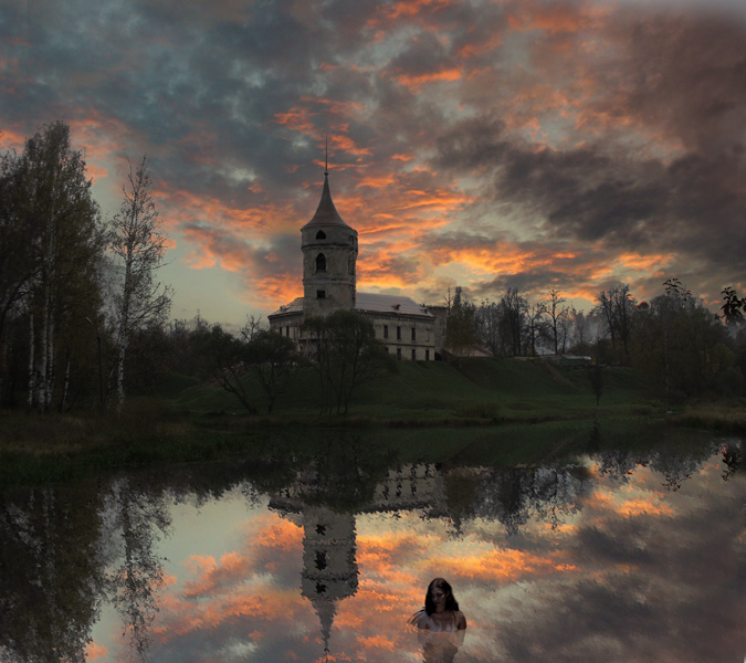 фото "Купание." метки: пейзаж, фотомонтаж, вода