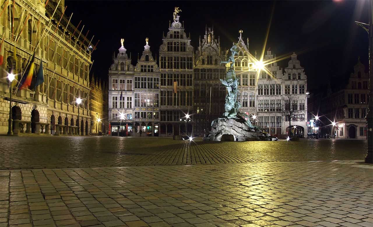 фото "Grote Markt in Antwerpen" метки: пейзаж, архитектура, ночь