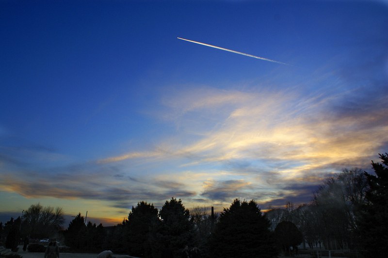 фото "самолет" метки: пейзаж, закат