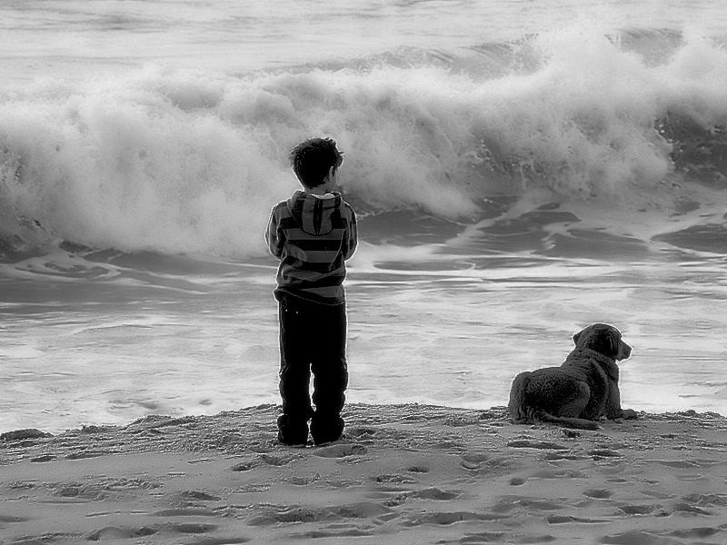 фото "The Boy... the Dog...and the Sea..." метки: портрет, дети