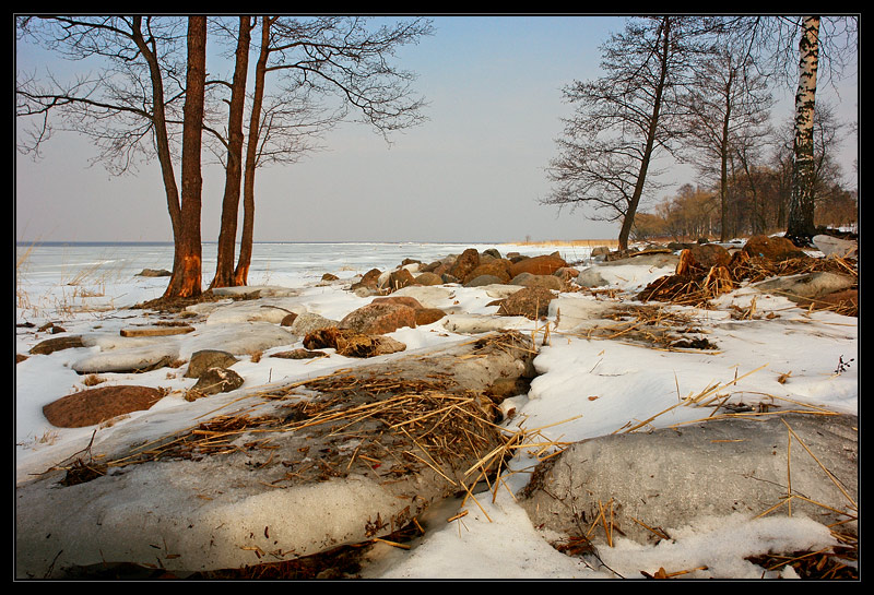 фото "Вид на Финский залив из парка Александрия - 2" метки: пейзаж, весна, зима