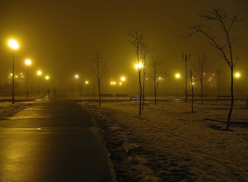 фото "Foggy night" метки: пейзаж, город, ночь