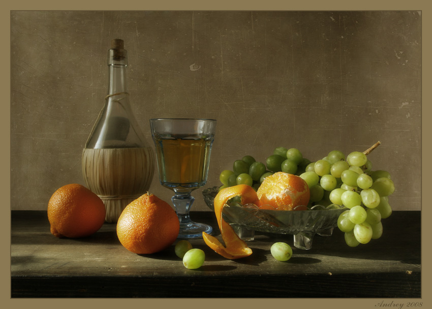 photo "Grapes, mandarin" tags: still life, 