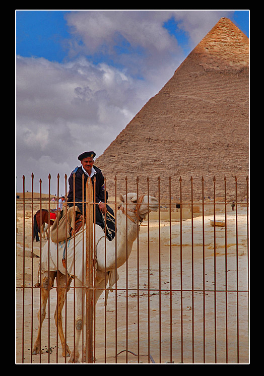 photo "Pyramids under guard" tags: travel, humor, Africa