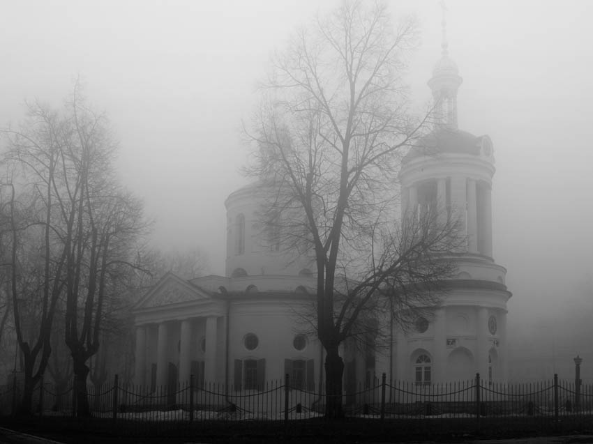 фото "утро туманное" метки: черно-белые, 