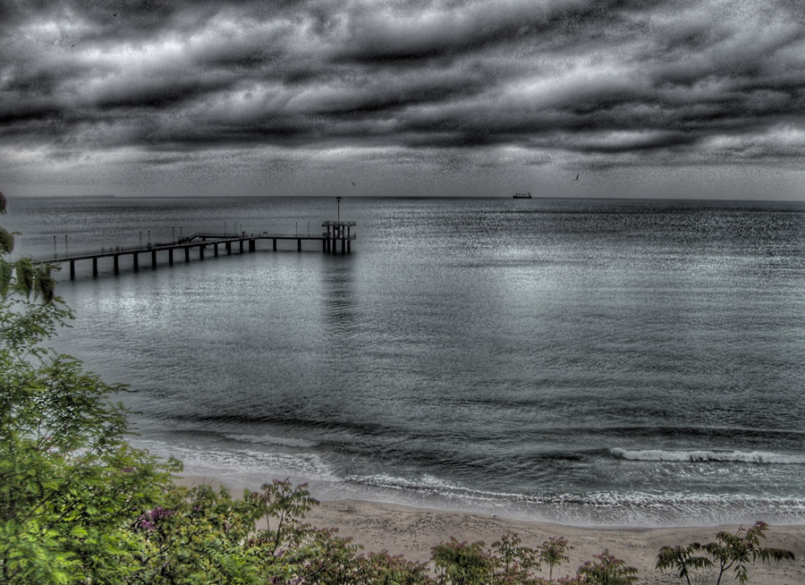 photo "I waited  on the pier..." tags: landscape, clouds, water