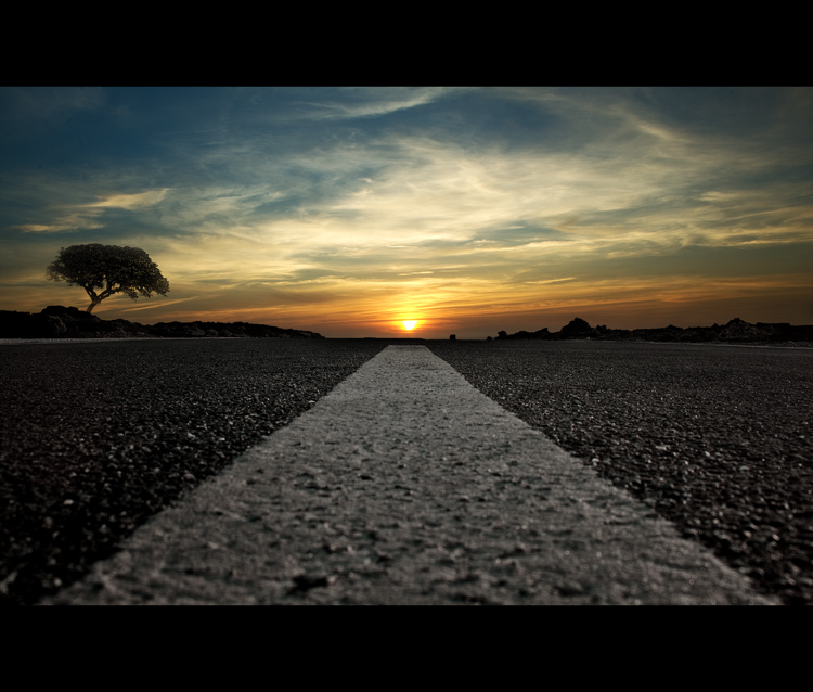 photo "The road sun" tags: landscape, travel, Europe, sunset