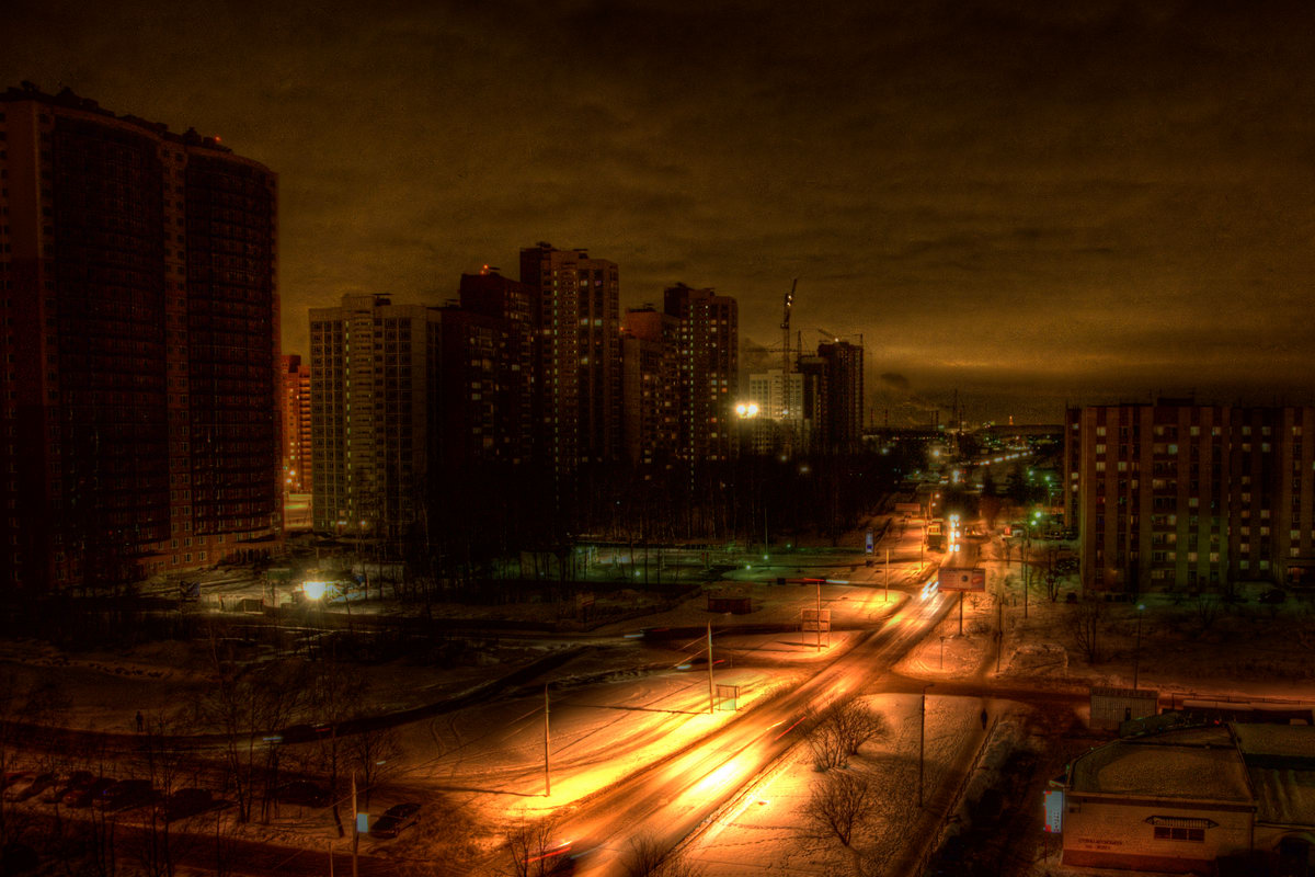 фото "долгопрудный" метки: пейзаж, город, ночь