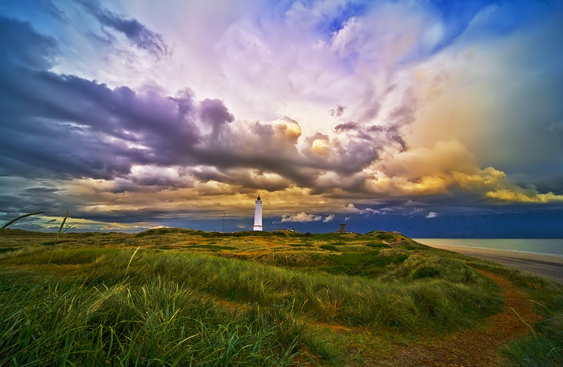 photo "Bl&#229;vands Huk Denmark" tags: landscape, sunset, water