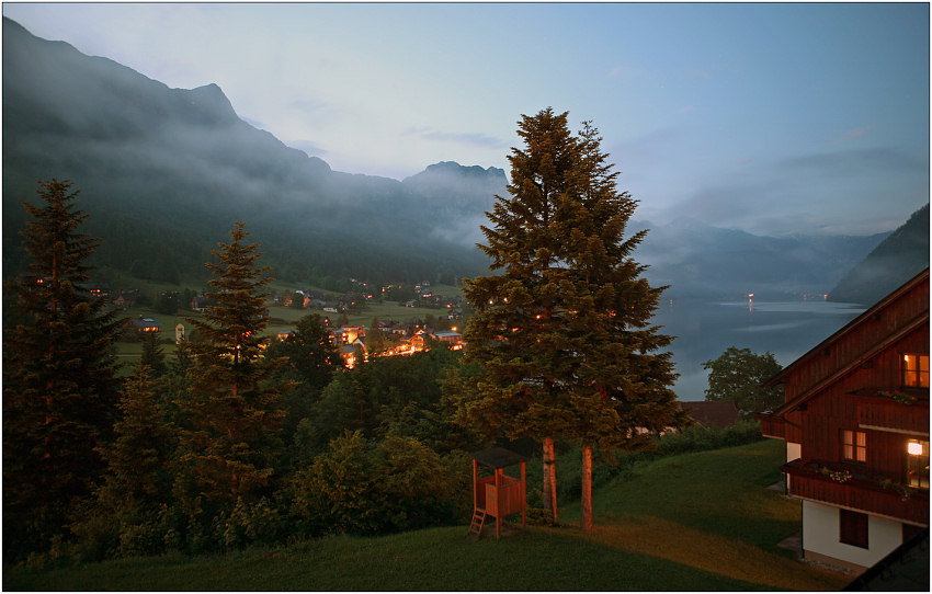 фото "Evening in Alpine village" метки: пейзаж, горы, ночь