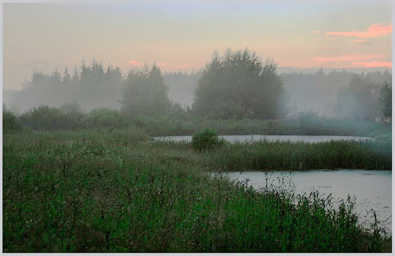 photo "The fog Evening" tags: landscape, clouds, sunset