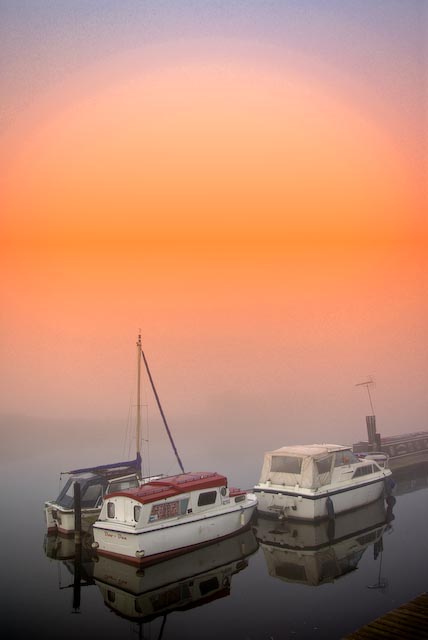 фото "Foggy morning on the marina" метки: пейзаж, закат