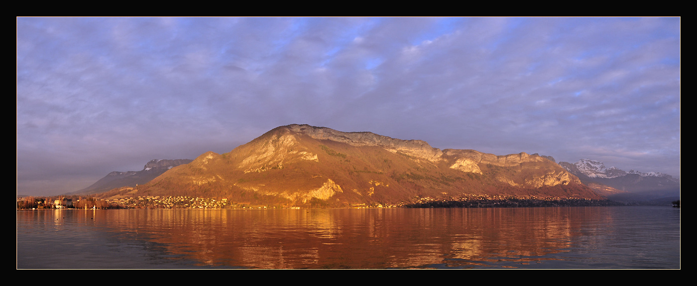 photo "An Evening Light on the Lake" tags: panoramic, landscape, winter