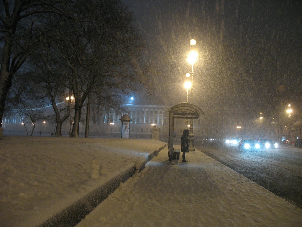 фото "Ожидание автобуса" метки: пейзаж, город, зима