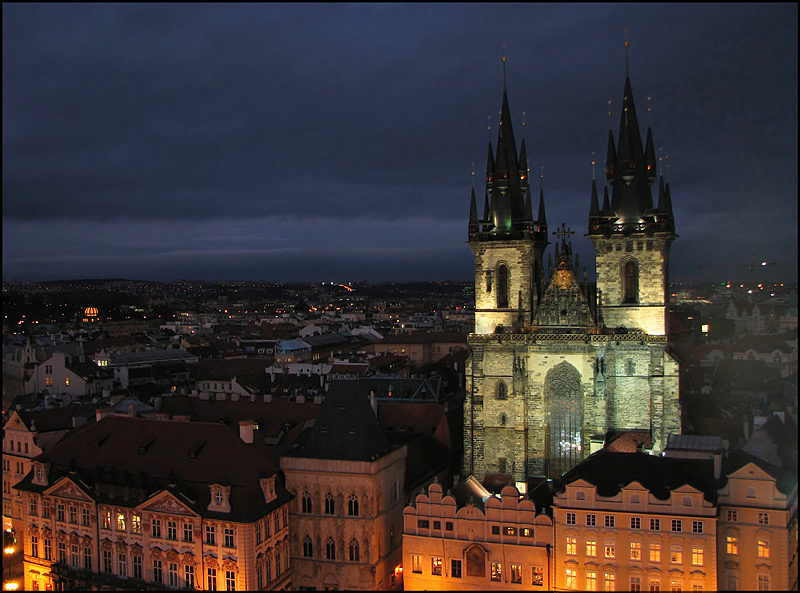 фото "Прага. Церковь Девы Марии перед Тыном" метки: пейзаж, ночь